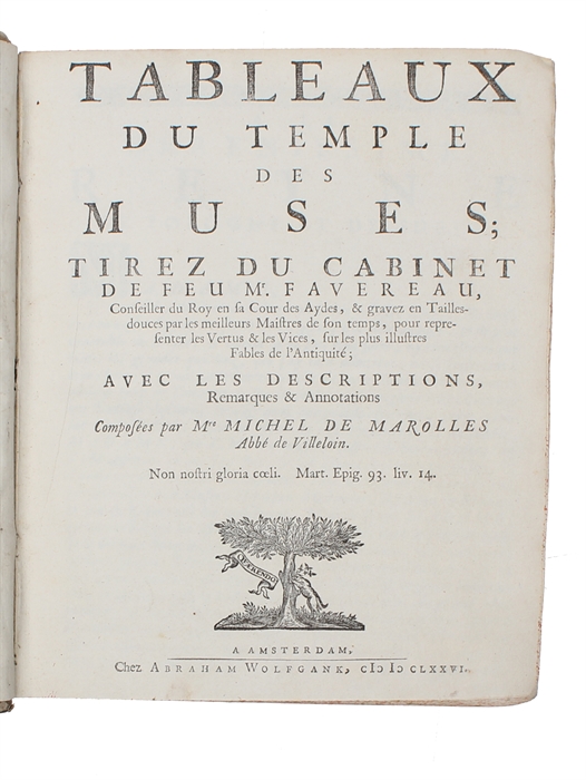 Tableaux du Temple des Muses; Tirez du Cabinet de Feu Mr. Favereau.