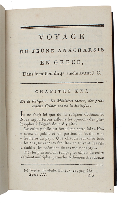 Voyage du jeune Anacharsis en Grèce vers le milieu du quatrième siècle avant l'ère vulgaire. 9 vols.