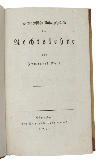 Metaphysische Anfangsgründe der Rechtslehre.