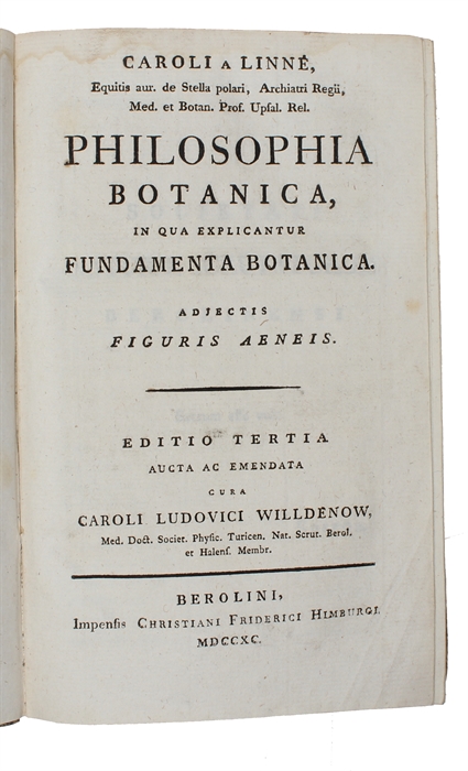 Philosophia botanica, in qua explicantur fundamenta botanica.