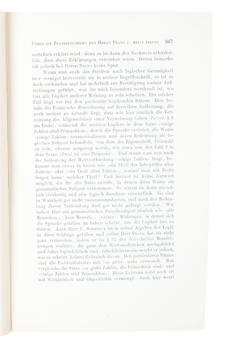 Ueber die Begriffsschrift des Herrn Peano und meine einige. (In: Verhandlungen der Königlich Sächsischen Gesellschaft der Wissenschuften zu Leipzig, volume 48, pp.362-378.)