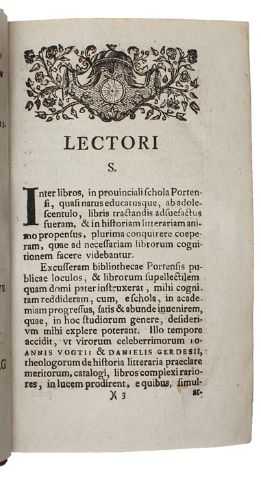 Analecta litteraria de libris Rarioribus.