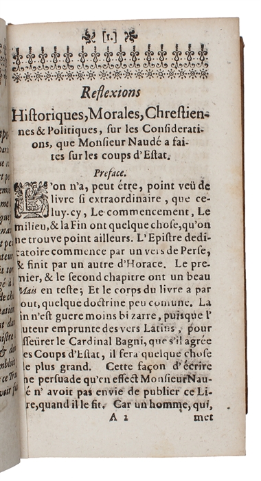 Science des princes ou Considerations politiques sur les coups d'etat. Avecque les reflexions historiques, morales, chretiennes, & politiques