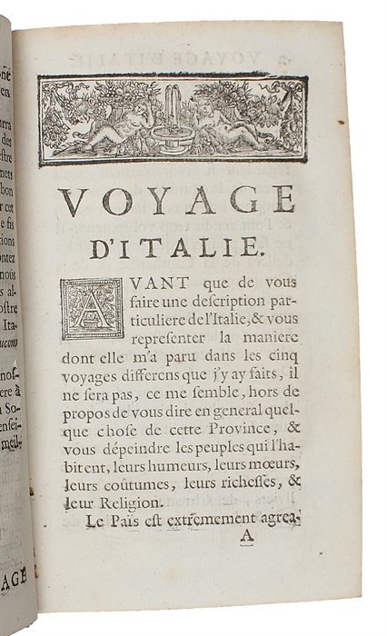 Voyage D'Italie, contenant les Moeurs des peuples, la description des Villes Capitales, des Eglises, Convents, Tombeaux, Bibliotheques (...). 2 vols.
