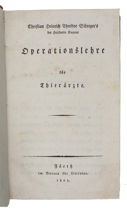 Operationslehre für Thierärzte.