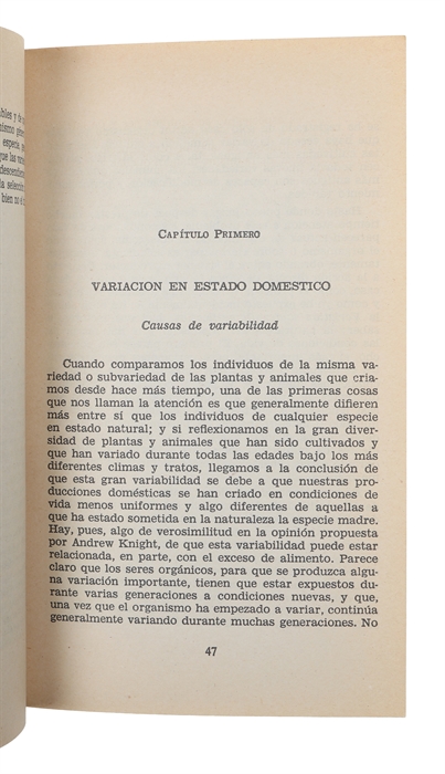El origin de las especies. 