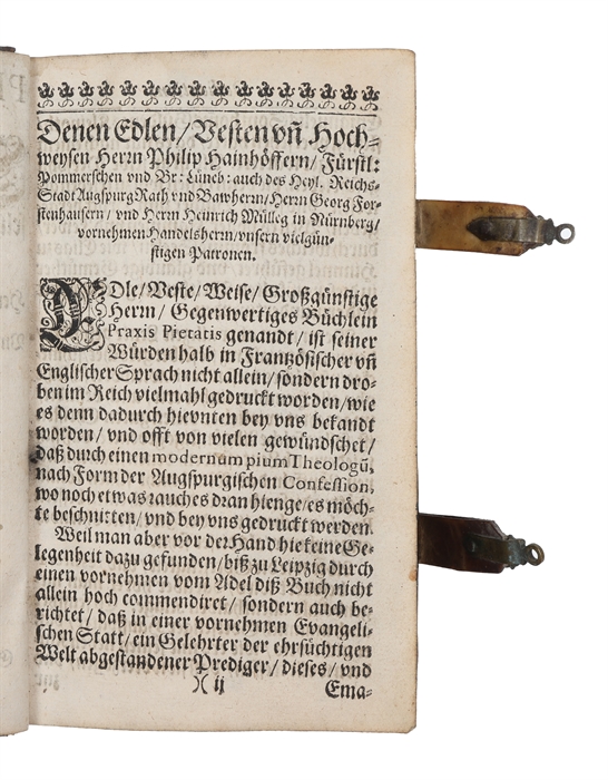 Praxis pietatis: Das ist: ubung der Gottseligkeit: Anfänglich in englischer Sprache beschrieben durch Ludwig Baili. 2 parts. (+) Ein sehr schönes Tractätlein Von der wahren Christlichen Andacht. 
