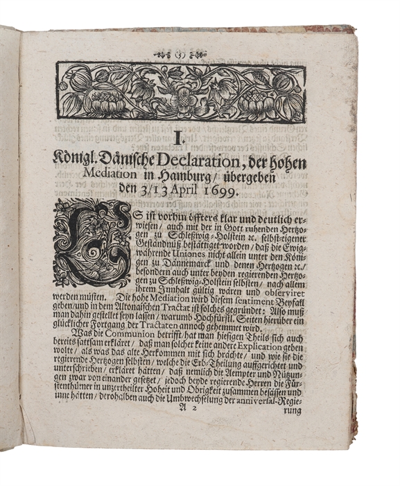 Actorum publicorum fasciculus primus einiger zu mehrem Begriff und Erläuterung der gegenwärtigen Schleswig-Holsteinischen Affairen dienlicher Stücke. 3 parts (Primus, secundus, tertius). 