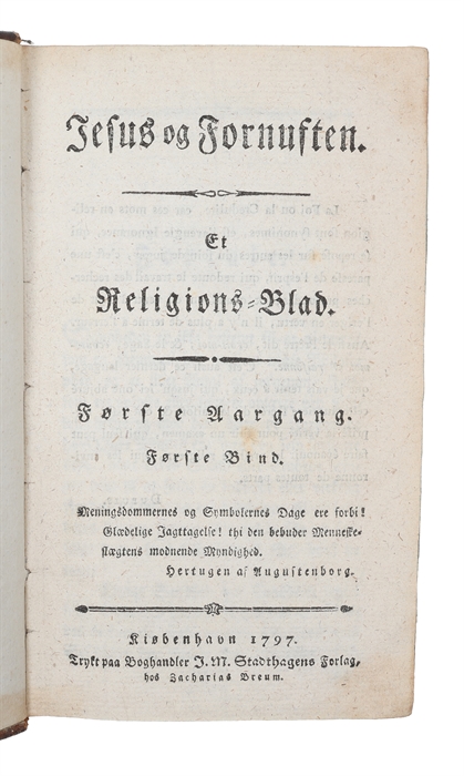 Jesus og Fornuften, et Religionsblad. 4 vols. 