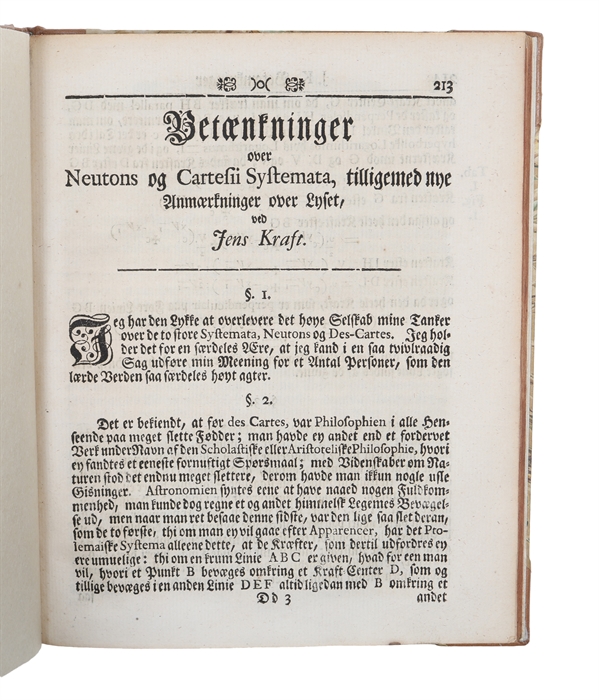 Betænkninger over Neutons og Cartesii Systemata, tilligemed nye Anmærkninger over Lyset.