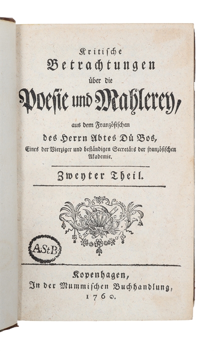 Kritische Betrachtungen über die Poesie und Mahlerey. 2 vols. 