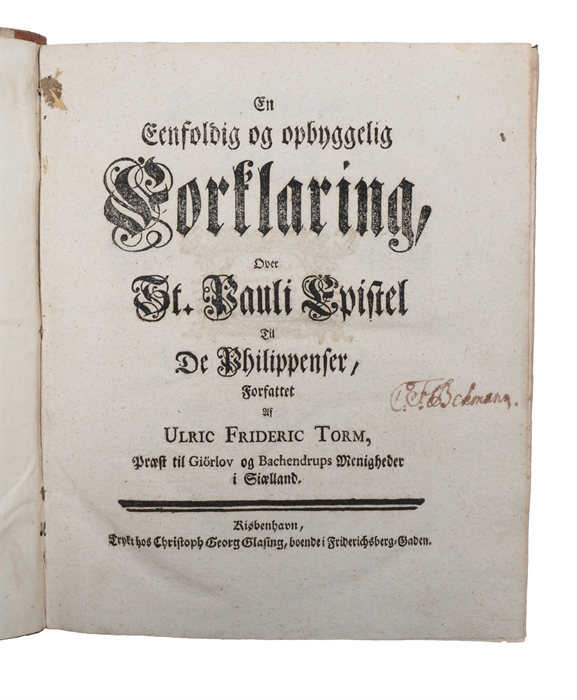 En Eenfoldig og opbyggelig Forklaring, over St. Pauli Epistel Til De Philippenser.