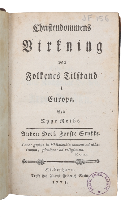 Christendommens Virkning paa Folkenes Tilstand i Europa. 1.-5. Deel (komplet i 8 afdelinger,