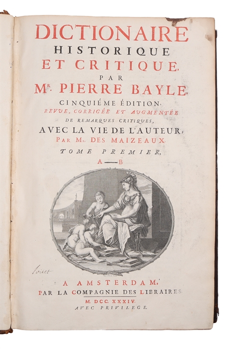 Dictionaire Historique Et Critique. 5 vols. 