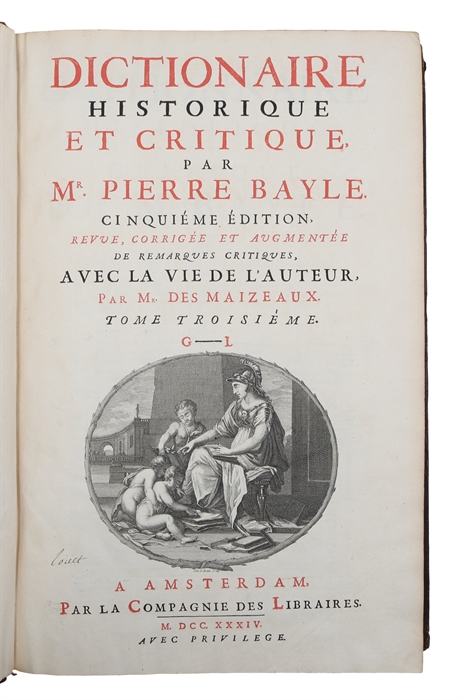 Dictionaire Historique Et Critique. 5 vols. 