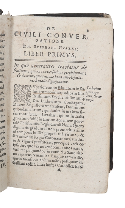 De civili conversatione libri quatuor. Accuratius nunc Latine redditi ab Henrico Salmuth. Editio postrema.