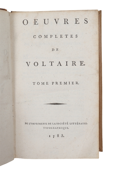 Oeuvres completes de Voltaire. 90 vols (out of 92, wanting vol. 57 and 87).