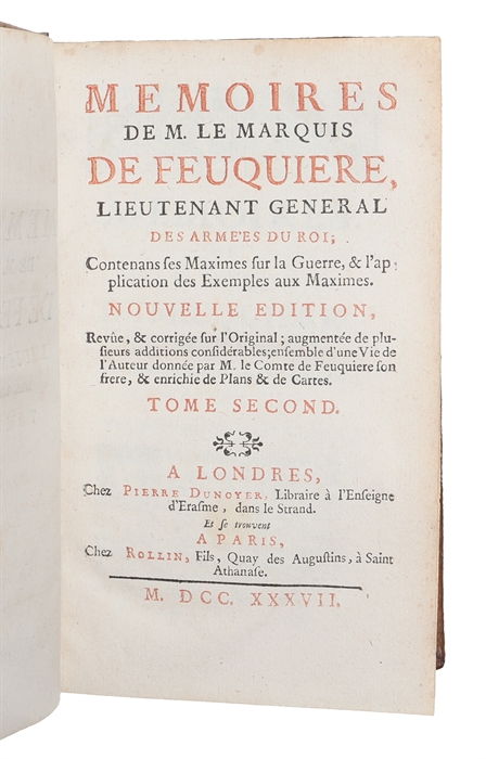 Memoires de M. le Marquis de Feuquiere. Vol. 1 & 2 (out of 4).