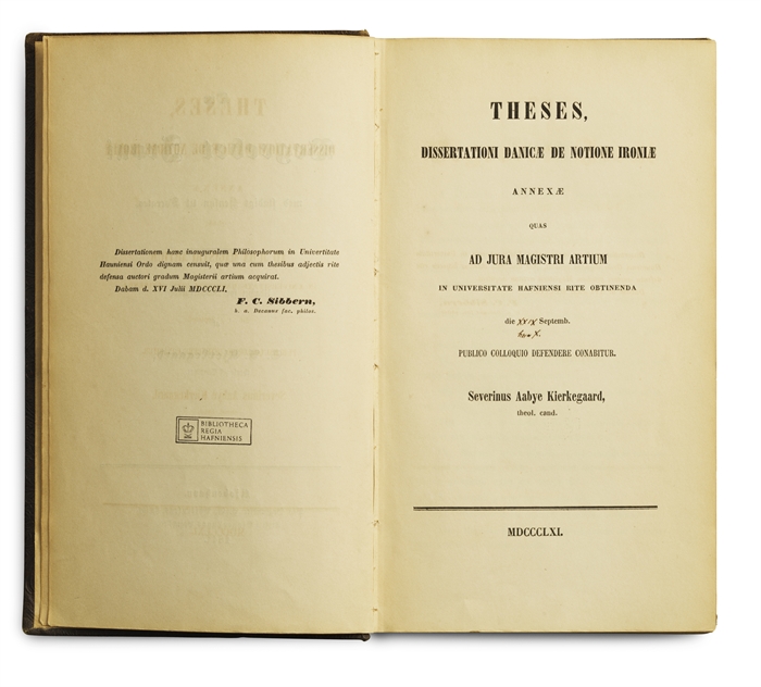 Om Begrebet Ironi med stadigt hensyn til Socrates. Af S. A. Kierkegaard.