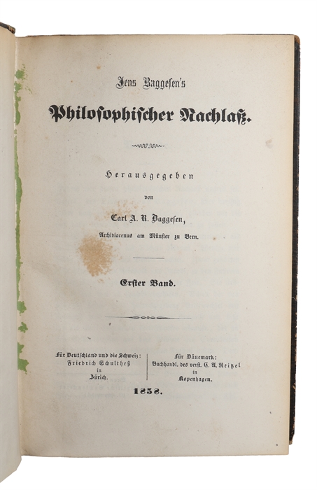 Philosophischer Nachlass. Herausgegeben von Carl A. R. Baggesen. I-II.