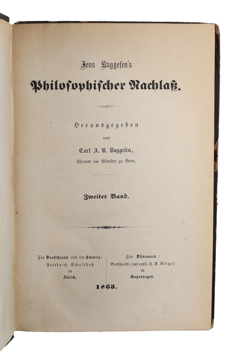Philosophischer Nachlass. Herausgegeben von Carl A. R. Baggesen. I-II.
