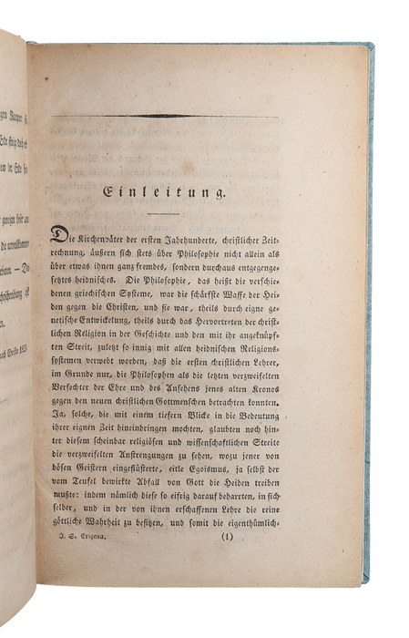Johan Scotus Erigena oder von dem Ursprung einer christlichen Philosophie und ihrem heiligen Beruf.