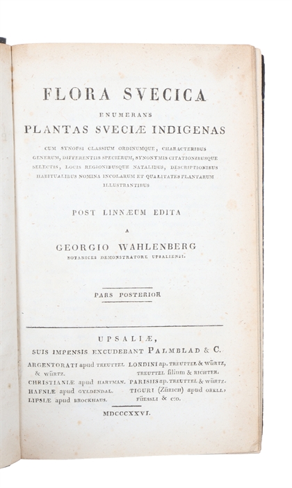 Flora Svecica enumerans plantas Sveciae indigenas. 2 parts. 