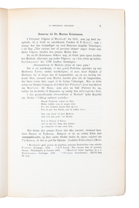 Et mærkeligt Sten-Navn hos Henrik Harpestræng. (Offprint from "Danske Studier").