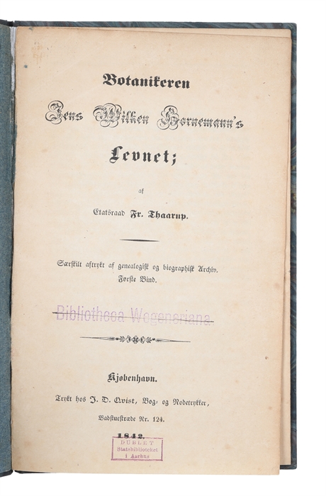 Botanikeren Jens Wilken Hornemann's Levnet. (In "Genealogisk og Biographisk Archiv"). 