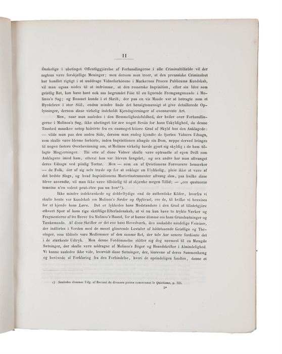 Mystikeren Michael Molinos's Lære og Skjæbne. (Særskilt aftrykt af det Kgl. Danske Videnskabernes Selskabs Skrifter, 5te Række, historisk og philosophisk Afdeling, 1ste Bind.)