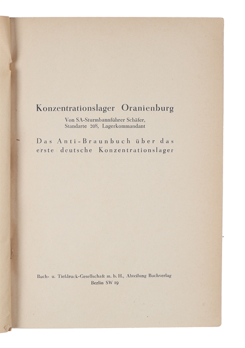 Konzentrationslager Oranienburg. 