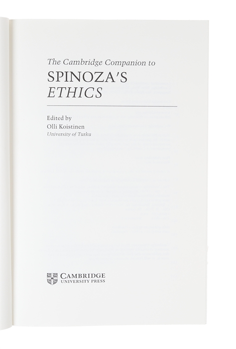 The Cambridge Companion to Spinoza's Ethics.