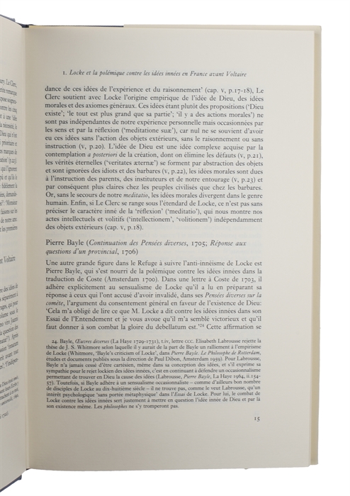 John Locke et les philosophes francais. La Critique des idées innées en France au dix-huitième siècle. (Studies on Voltaire and the Eighteenth Century, 353)