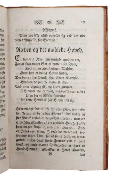 Æsopus i Byen, Comedie i fem Acter af Monsieur Boursault, oversat af R. (i.e. Laurentz Reerslev).