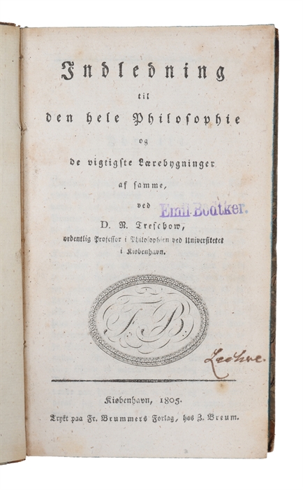 Indledning til den hele Philosophie og de vigtigste Lærebygninger af samme.