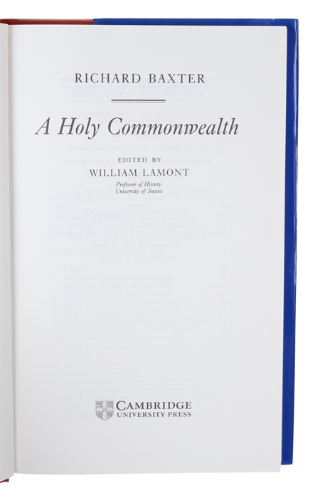 A Holy Commonwealth. Edited by William Lamont.