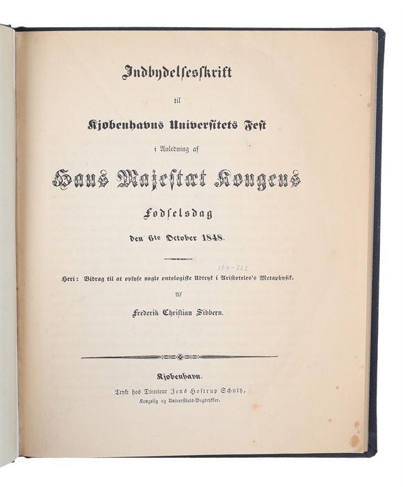 Bidrag til at oplyse nogle ontologiske Udtryk i Aristoteles's Metaphysik.