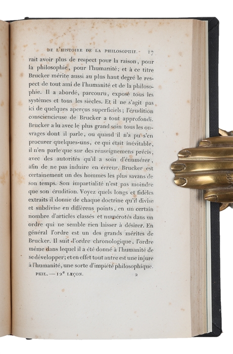 Cours de philosophie. Introduction à l'histoire de la philosophie.