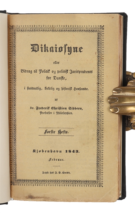 Dikaiosyne eller Bidrag til Politik og politisk Jurisprudens for danske.
