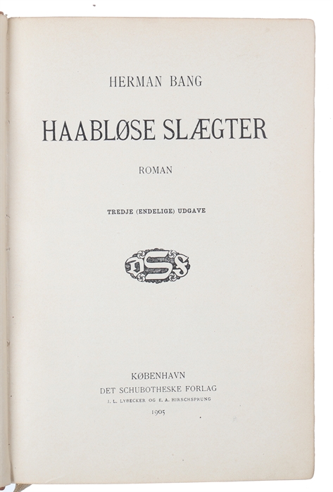Haabløse Slægter. Tredje Udgave.