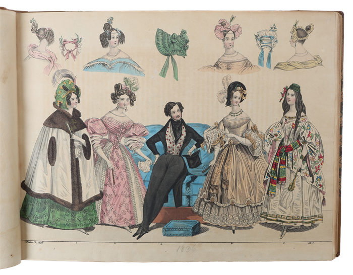 [Aus: Allgemeine Moden-Zeitung & Les Modes Parisiennes Réunis]. Collection of 100 engraved and coloured fashion-plates.