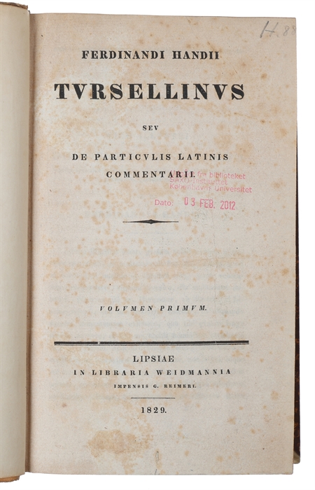 Tursellinus seu De particulis Latinis commentarii. 4 vols (all).
