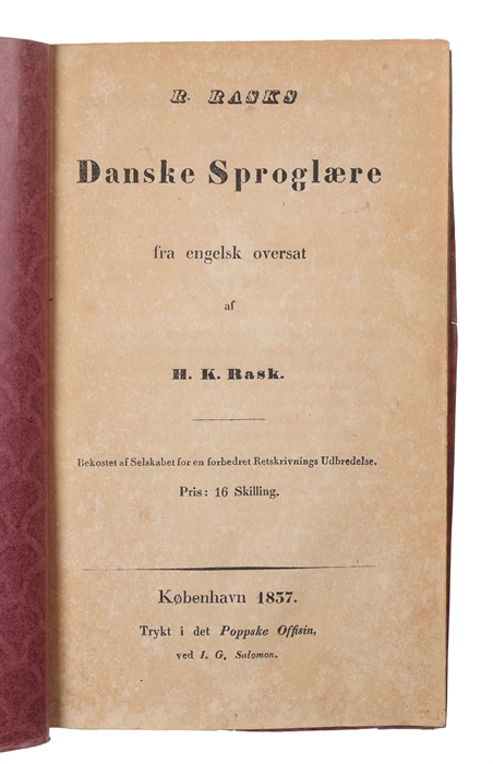 Dansk Sproglære fra engelsk oversat af H.K. Rask.