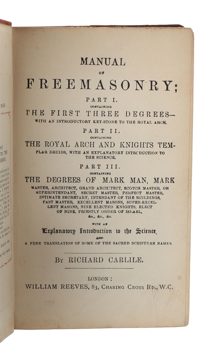 Manual of Freemasonry. 3 parts.