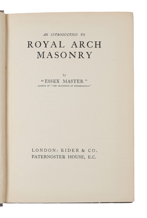 An Introduction to Royal Arch Masonry.