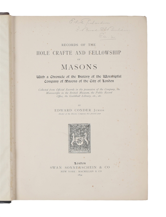 Records of the Hole Crafte and Fellowship of Masons.