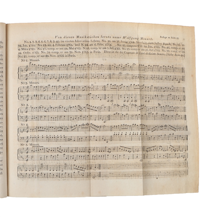 Biographie W. A. Mozart’s. Nach Originalbriefen, Sammlungen alles über ihn Geschriebenen, mit vielen neuen Beylagen, Steindrücken, Musikblättern und einem Fac-simile. Nach (von Nissens) Tode herausgegeben von Constanze, Wittwe von Nissen, früher Wi...