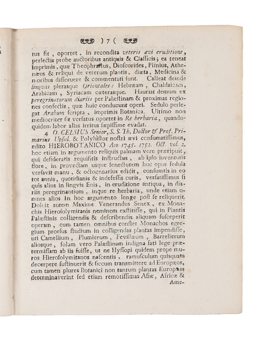 Flora Palæstina, quam, venia experientissimae Facult. med. in Reg. Academia Upsaliensi : sub praesidio viri nobilissimi atque experientissimi Dn. Doct. Caroli Linnaei.