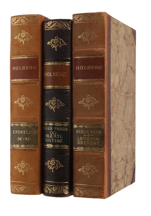 Comodierne og de populære Skrifter. Festudgaven ved Francis Bull, Georg Christensen, Carl Roos, S.P.Thomas & A.H.Winsnes. 1-3: Comoedier I-III. 4: Epistler og Smaastykker. 5: Peder Paars/Skæmtedigtene. 6: Niels Klim - Levnetsbrevene. 6 bind.