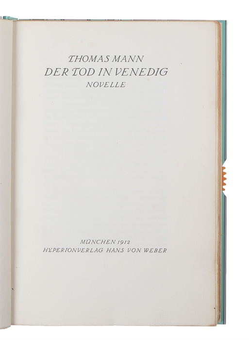 Der Tod in Venedig. Novelle.
